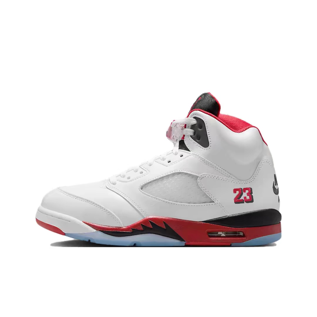 Air Jordan 5 Retro Men's High-Top Basketball Shoes HQ7978-101 – White/Red