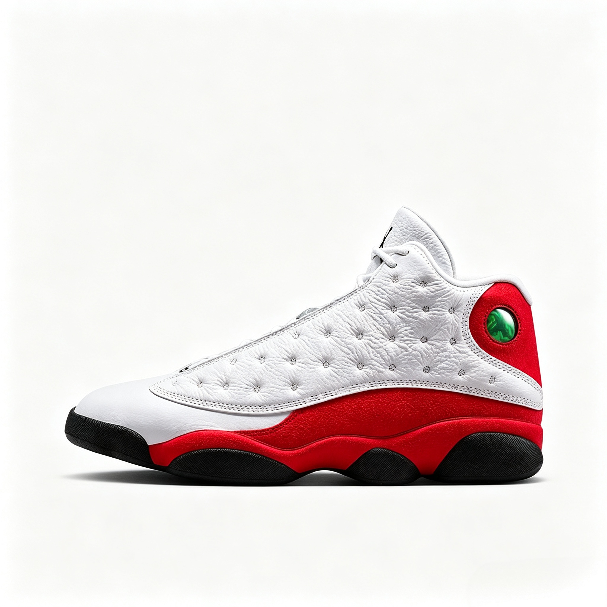 Nike Men's Air Jordan 13 AJ13 White‑Red Mid‑Top Performance Basketball Shoes 414571‑102