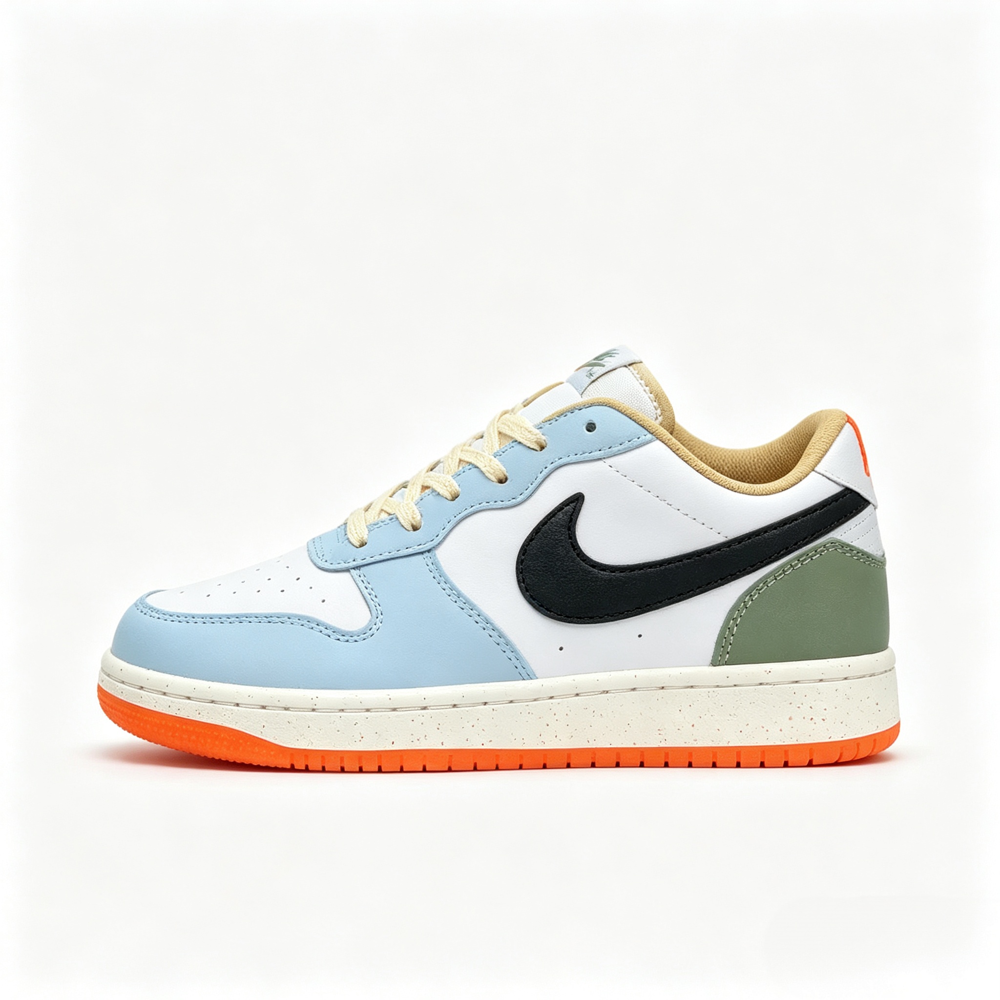 Nike Court Borough 2 White‑Blue‑Green Retro Casual Sneakers DX6052‑101