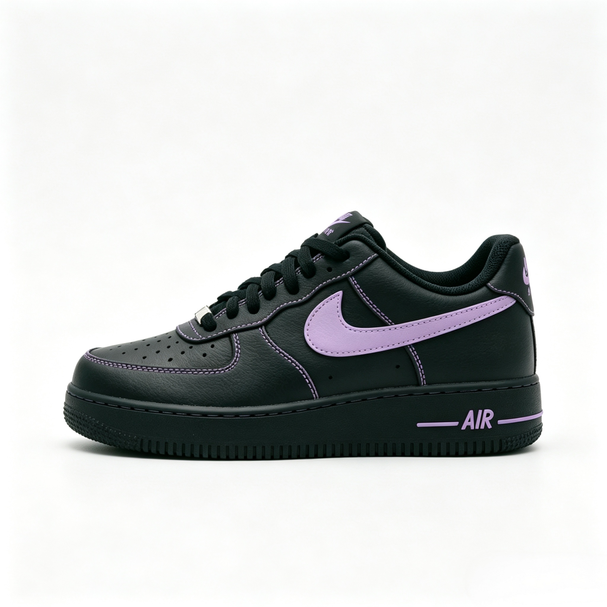 Nike Air Force 1 AF1 Black Purple Low‑Top Sneakers HJ4563‑001