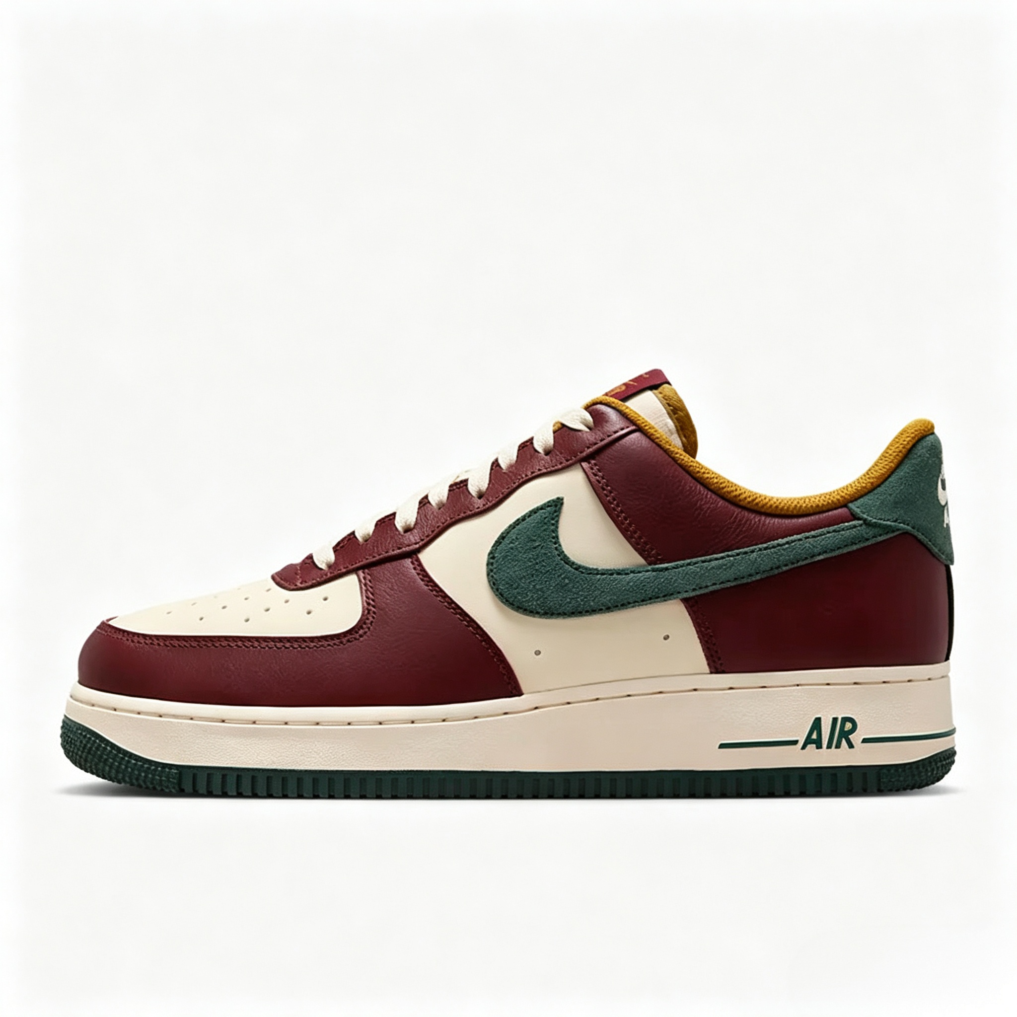 Nike Air Force 1 Low White‑Brown Casual Sneakers HQ3612‑113