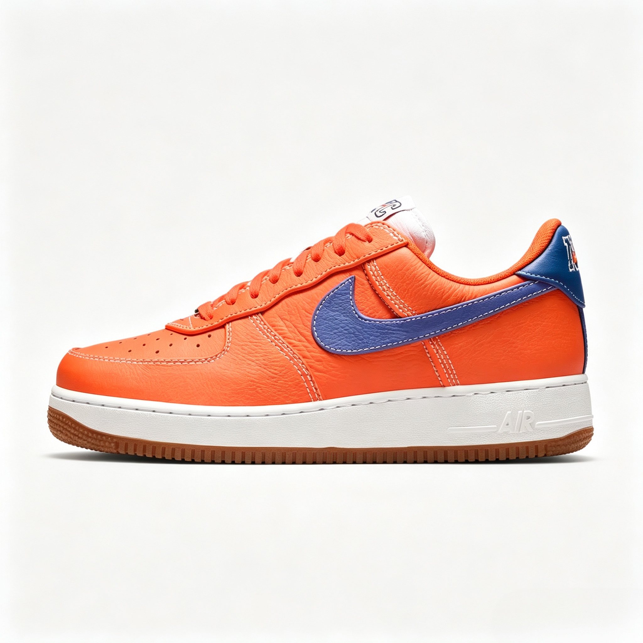 Nike Air Force 1 Low Retro NYC Low‑Top Casual Sneakers, Orange‑Blue Embroidered New York Colorway