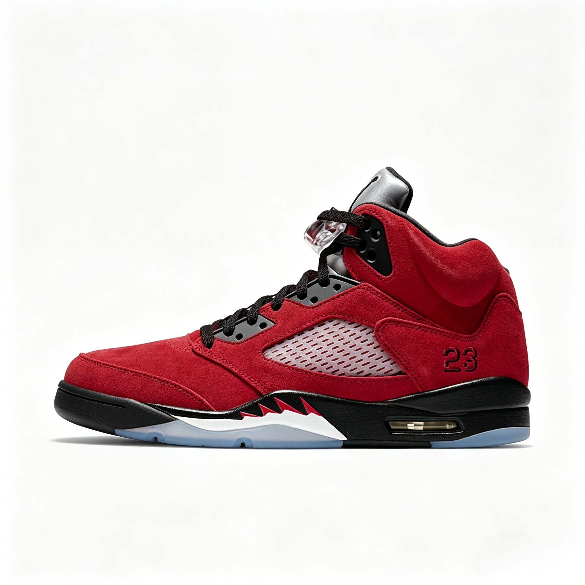 Air Jordan 5 Retro AJ5 Black‑Red Suede Men's Retro Basketball Shoes DD0587‑600 / 440888‑600