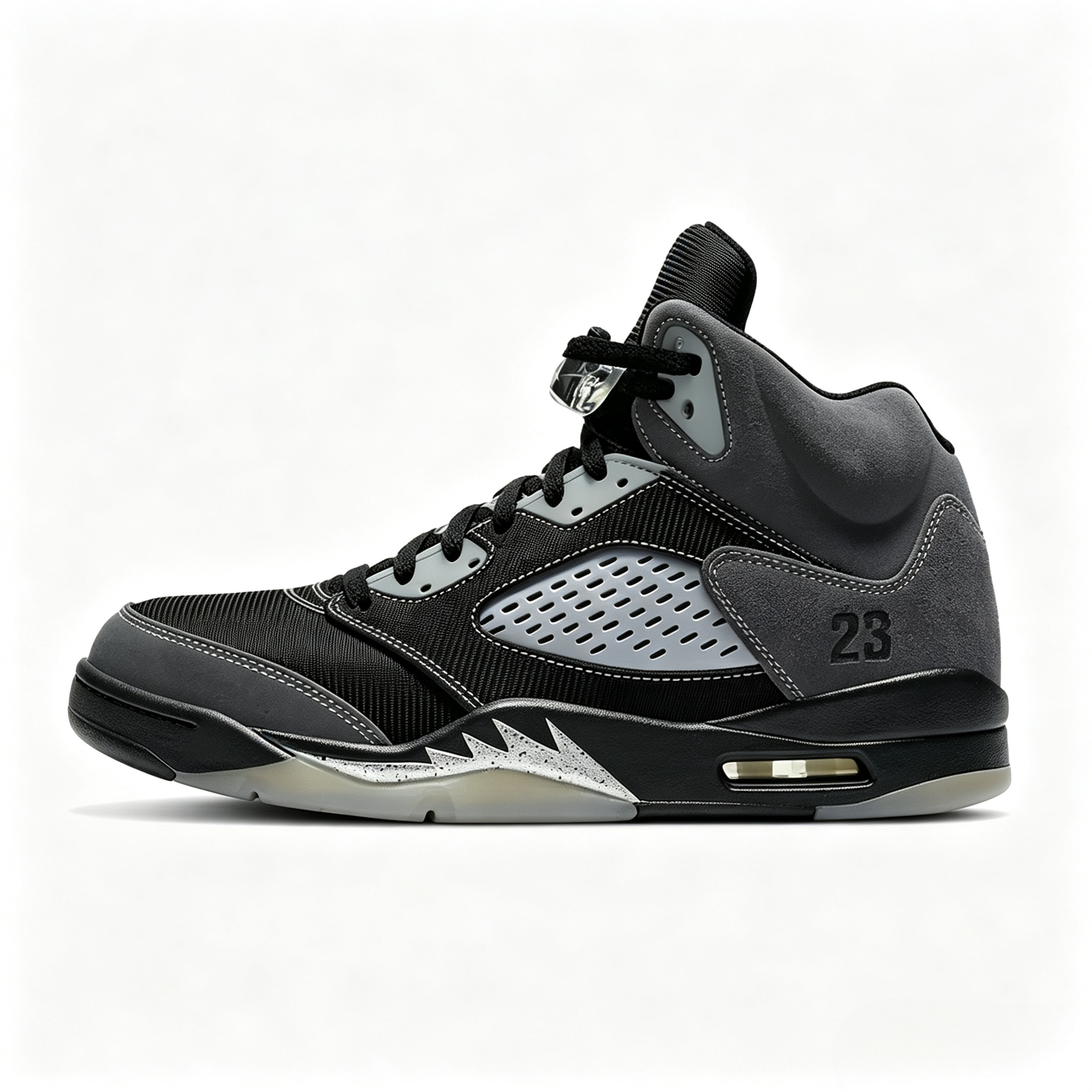 Air Jordan 5 Retro AJ5 Anthracite Black‑Silver Men's High‑Top Retro Basketball Shoes DB0731‑001